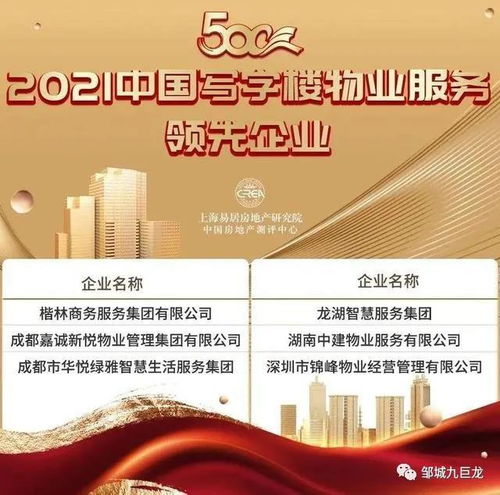 九巨龍物業(yè)榮膺物業(yè)服務(wù)企業(yè)綜合實力500強(qiáng)